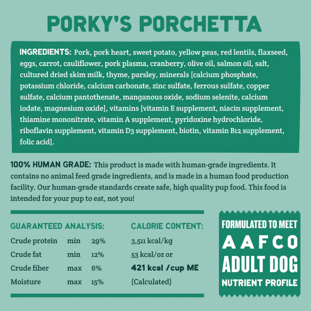A Pup Above Air-Dried Porky's Porchetta Cubies, 2-lb image number null