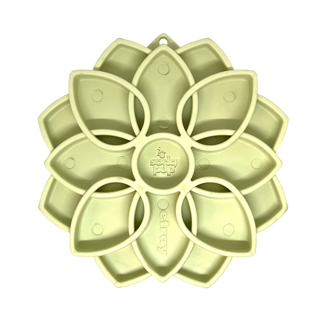 Soda Pup Mandala Softie Enrichment Slow Feeder with Suction Cups, Green image number null