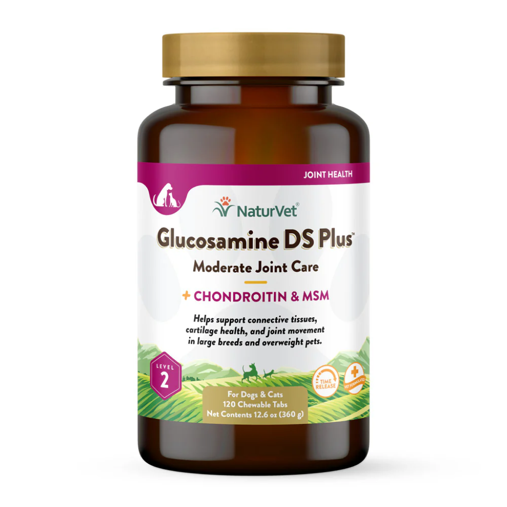 Naturvet Glucosamine Ds Plus Level 2 Moderate Care Joint Support Supplement For Dogs And Cats, Chewable Tablets Time Release, Made In The USA, 120 Count image number null