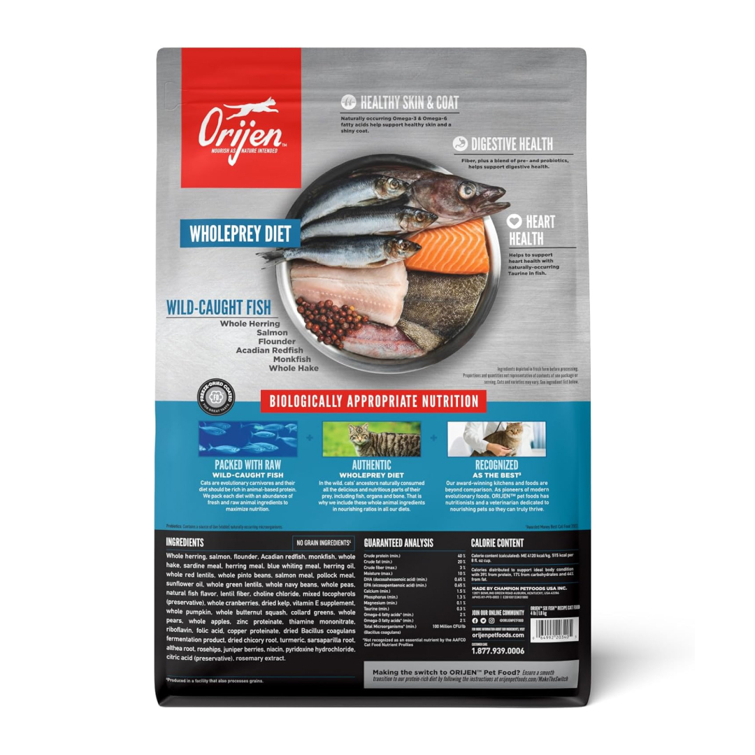 Orijen Six Fish Cat Food, 4-lb image number null