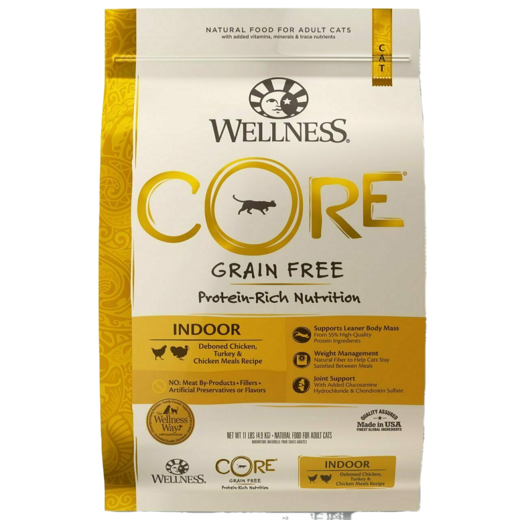 Wellness Core Natural Grain Free Dry Cat Food, Indoor Chicken & Turkey Recipe image number null
