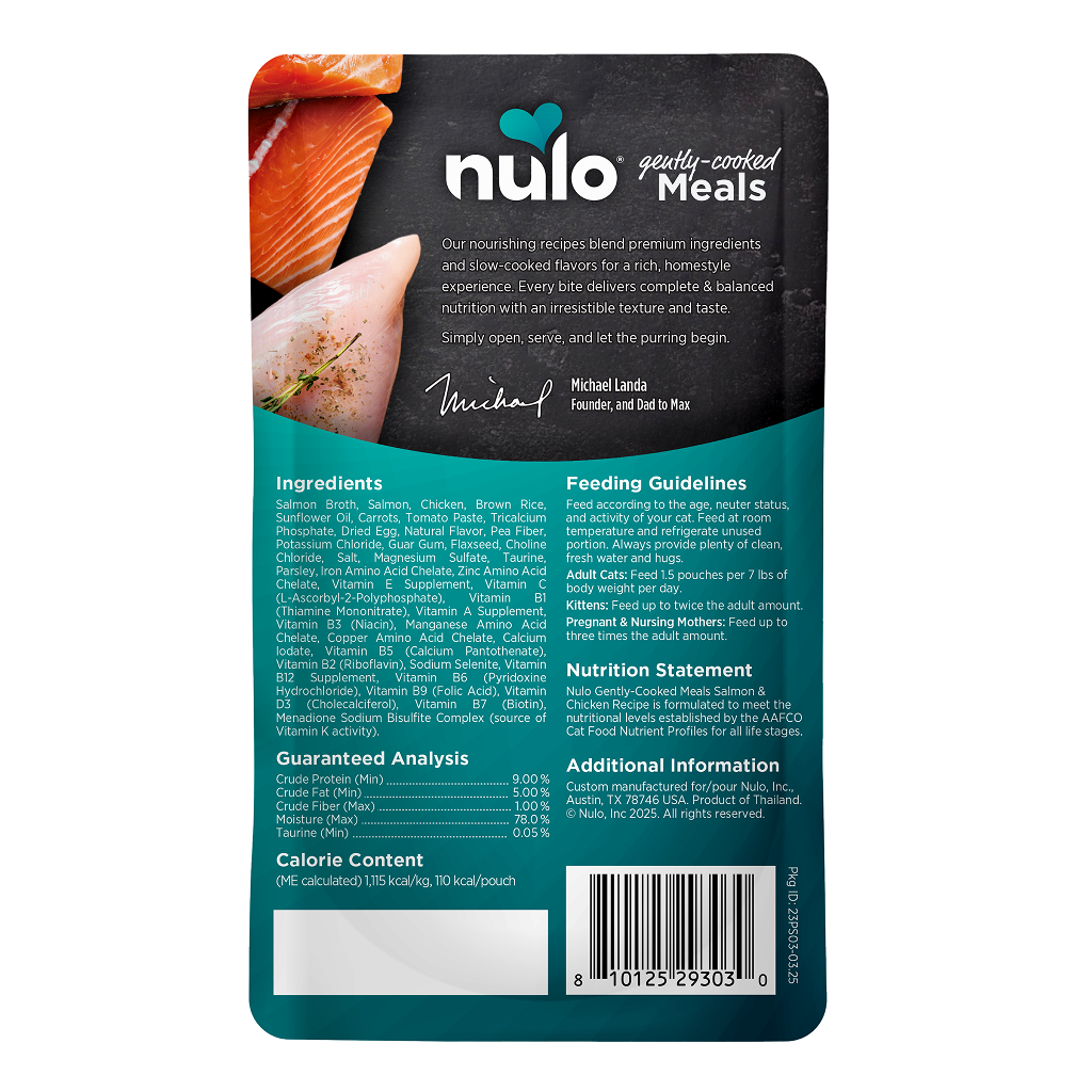 Nulo Cat Gently-Cooked Salmon & Chicken Pouch, 3.5-oz image number null