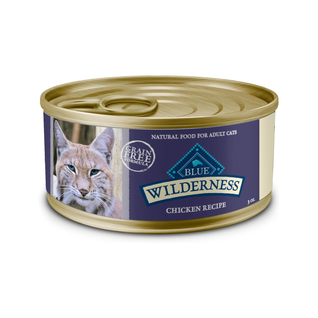 Blue Buffalo Wilderness High-Protein Grain-Free Chicken Paté Recipe Adult Wet Canned Cat Food, 3-oz image number null