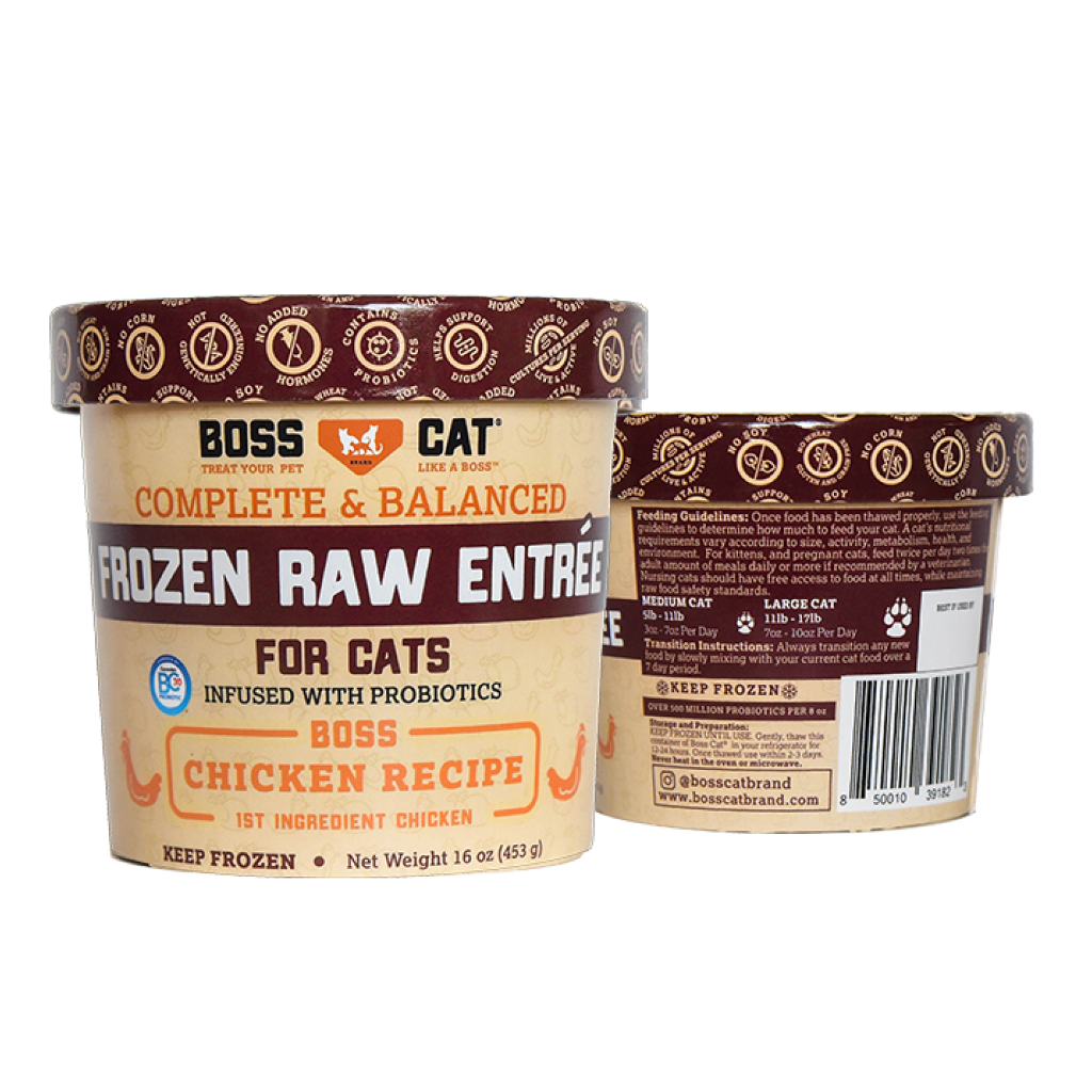 Frozen Boss Cat Raw Chicken Entree For Cats, 8-oz image number null
