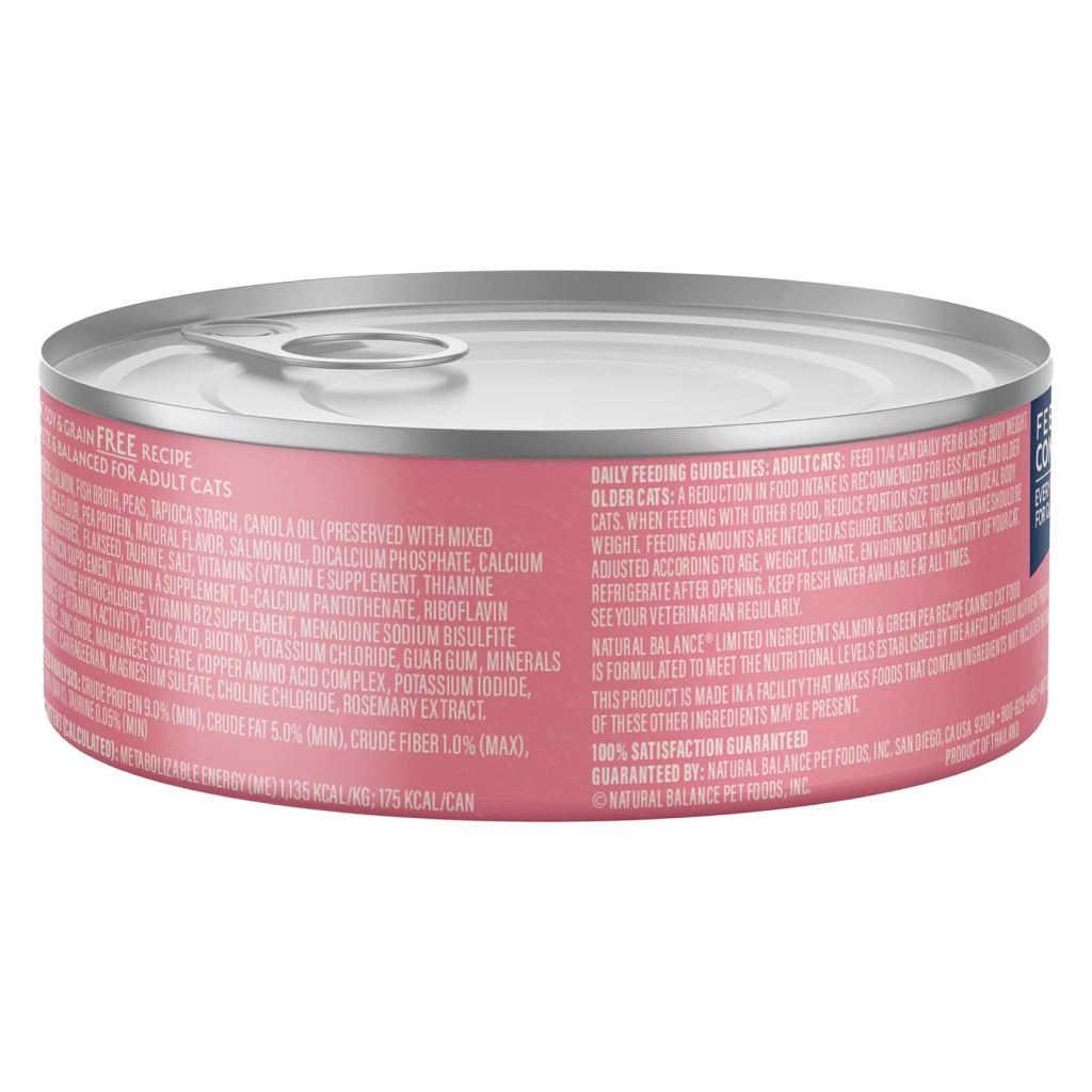 Natural Balance Limited Ingredient Salmon & Green Pea Recipe Cat Wet Can, 5.5-oz image number null