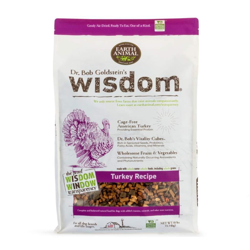 Earth Animal Wisdom Turkey Air-Dried Dog Food, 10-lb Bag image number null