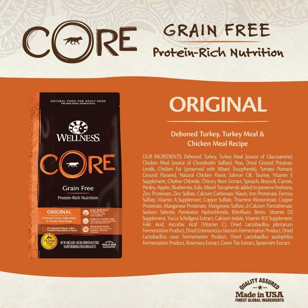 Wellness Core Natural Grain Free Dry Dog Food, Original Turkey & Chicken image number null