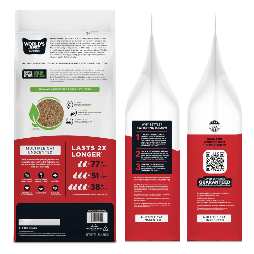 World's Best Multi Cat Clumping Corn Cat Litter image number null