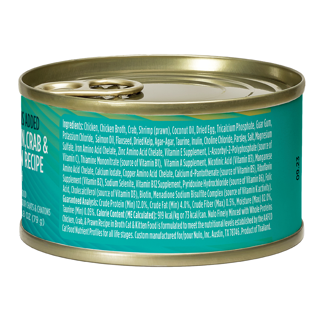 Nulo Minced Cat Chicken, Crab & Prawn Cans with Whole Proteins, 2.8-oz image number null