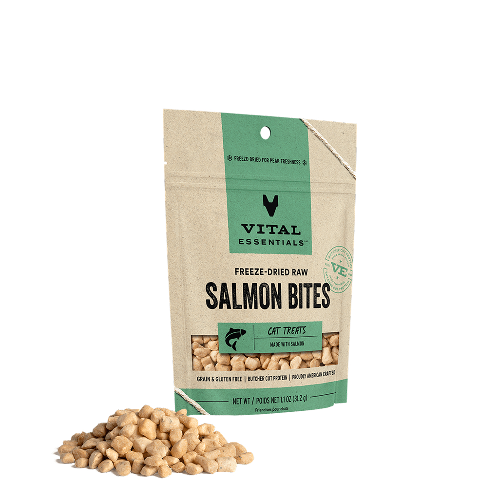 Vital Essentials Freeze-Dried Salmon Bites Cat Treat, 1.1-oz image number null