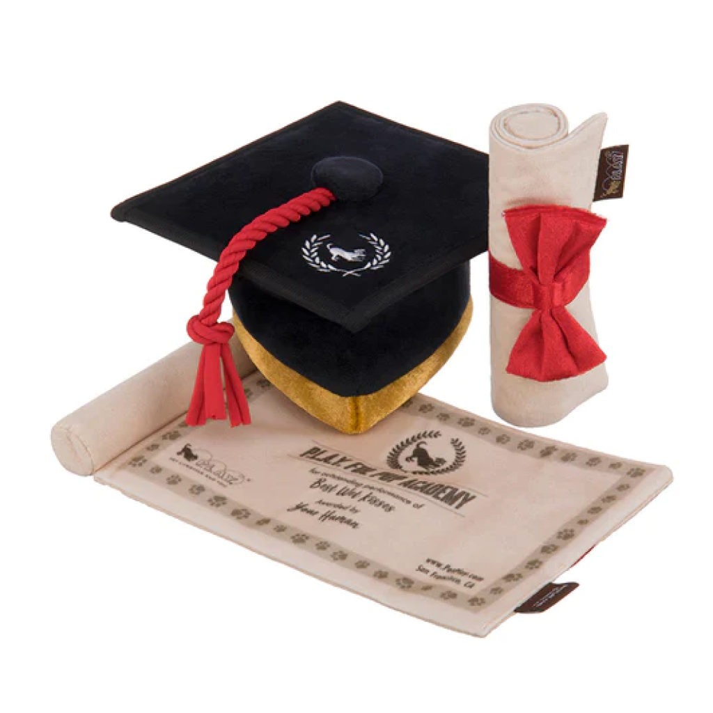 P.L.A.Y. Pet Graduation Cap Back to School Plush Toy, 1-count image number null