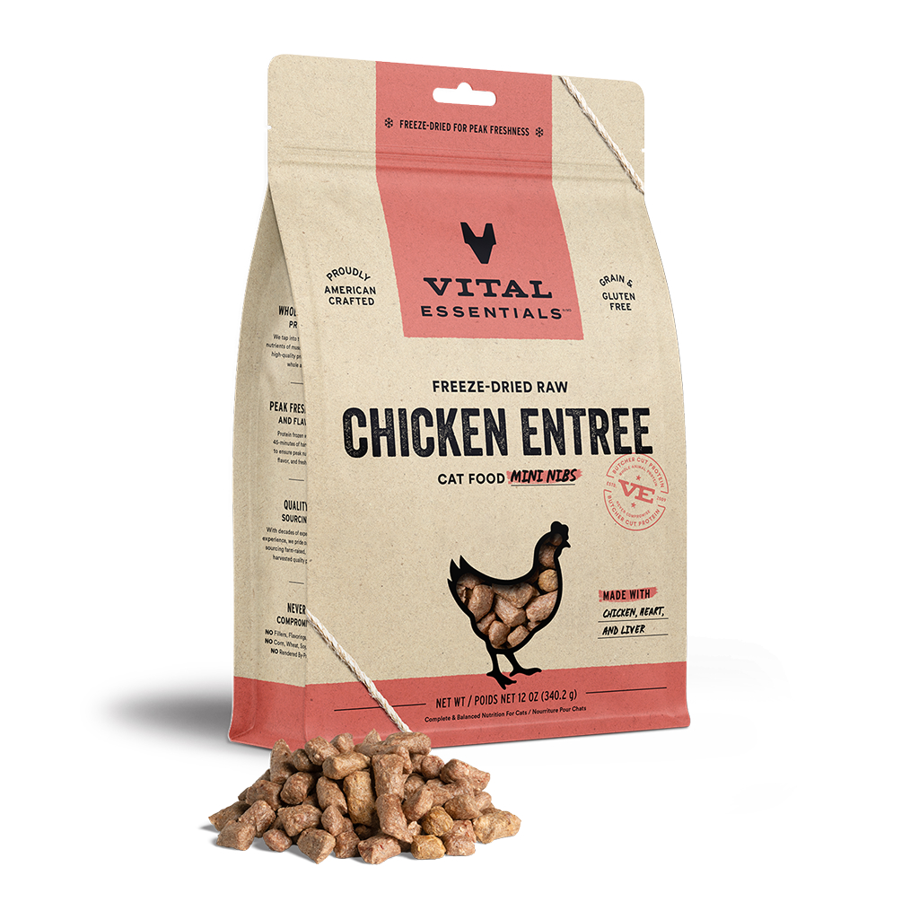 Vital Essentials Freeze-Dried Chicken Mini-Nibs Cat Entree , 12-oz image number null