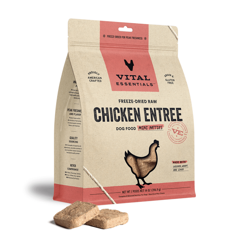Vital Essentials Freeze-Dried Chicken Mini-Patties Dog Entree, 14-oz image number null