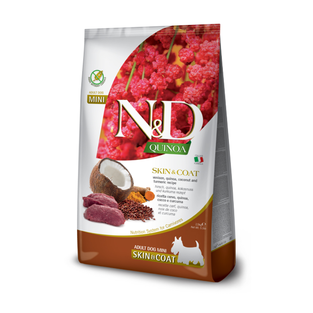 Farmina N&D Quinoa Skin & Coat Venison Mini Dry Dog Food, 5.5-lb image number null