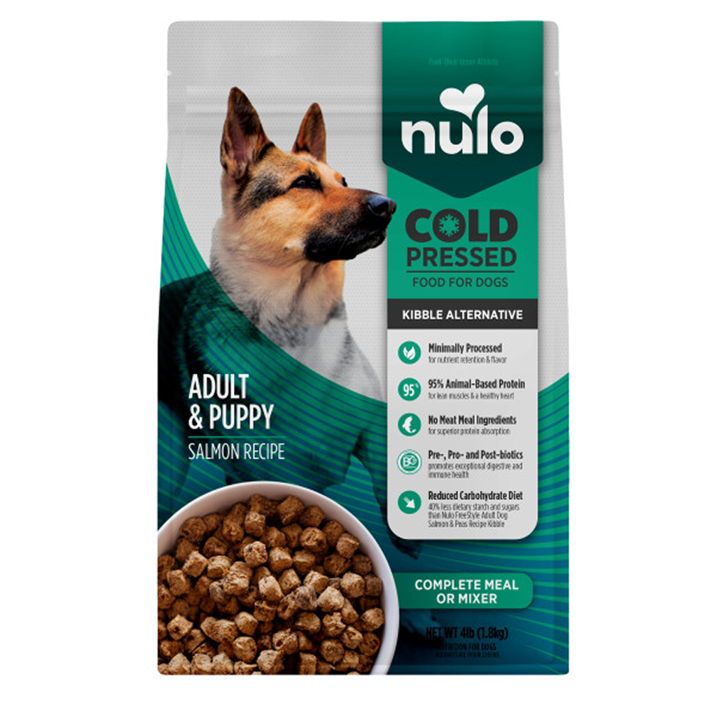 Nulo Cold Pressed Salmon Recipe Grain-Free Puppy & Adult Dry Dog Food, 4LB Bag image number null