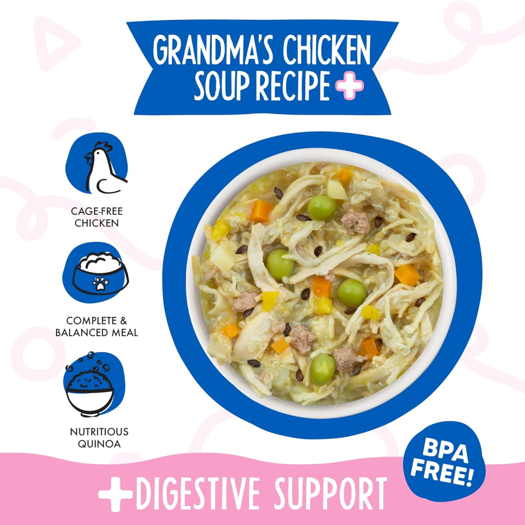 Weruva Meals 'n More Grandma's Chicken Soup Recipe Plus Digestive Support Wet Dog Food Cup, 3.5-oz image number null