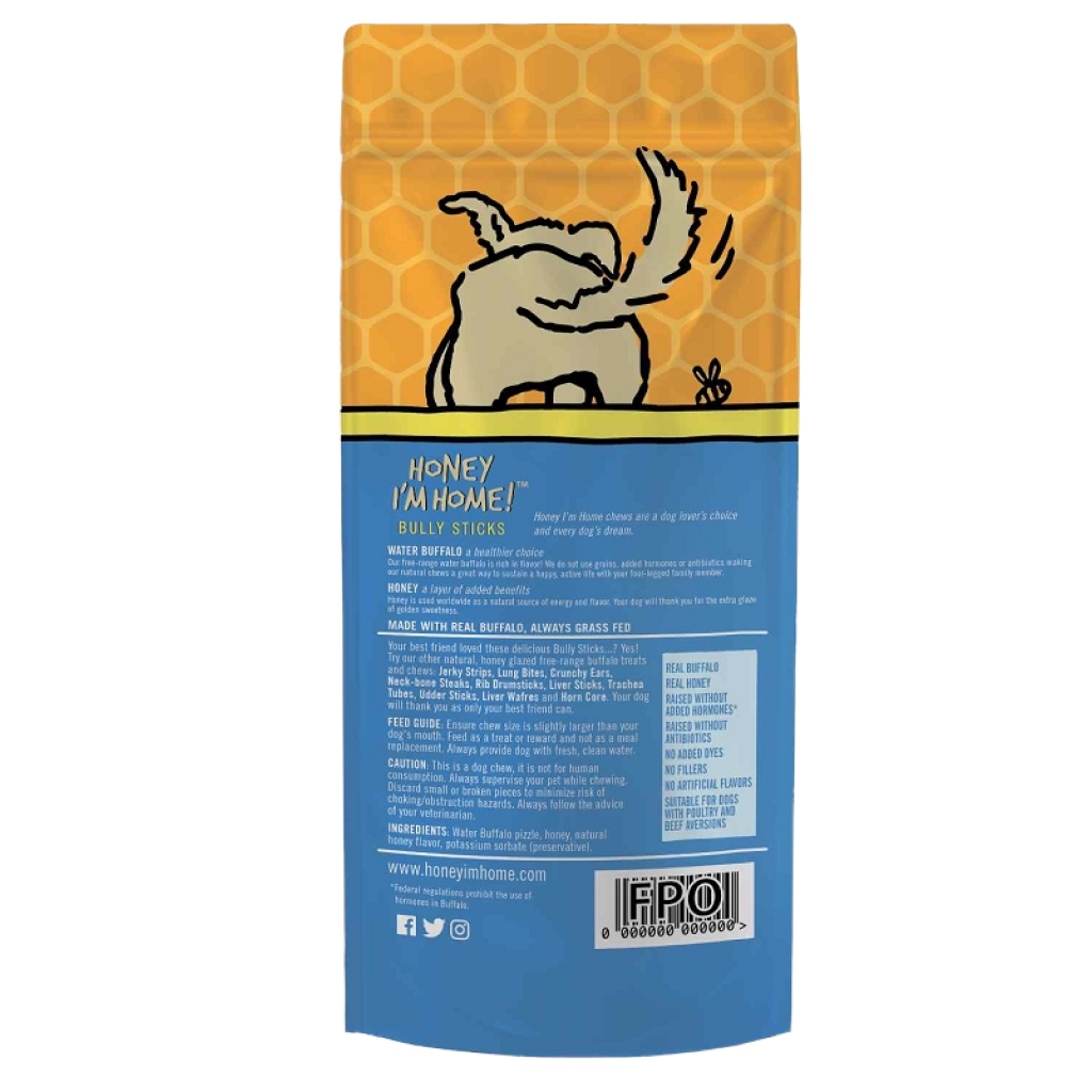 Natural Honey Coated Buffalo Chews, 6" Bully Sticks image number null