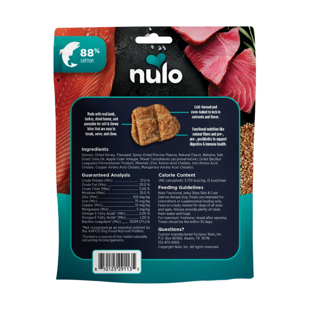 Nulo Functional Skin & Coat Salmon Grain-Free Dog Jerky Treats, 5-oz image number null