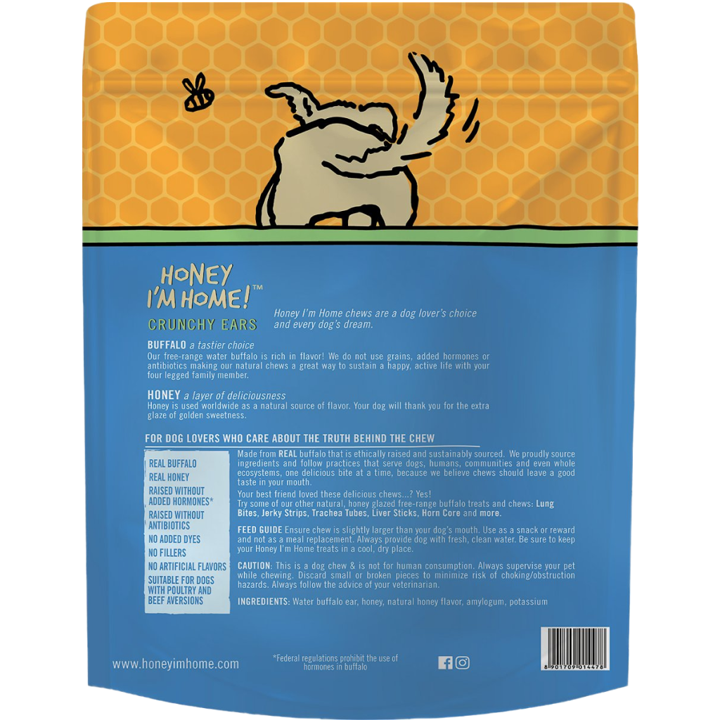 Natural Honey Coated Buffalo Chews, Crunchy Ears 10 Pack image number null