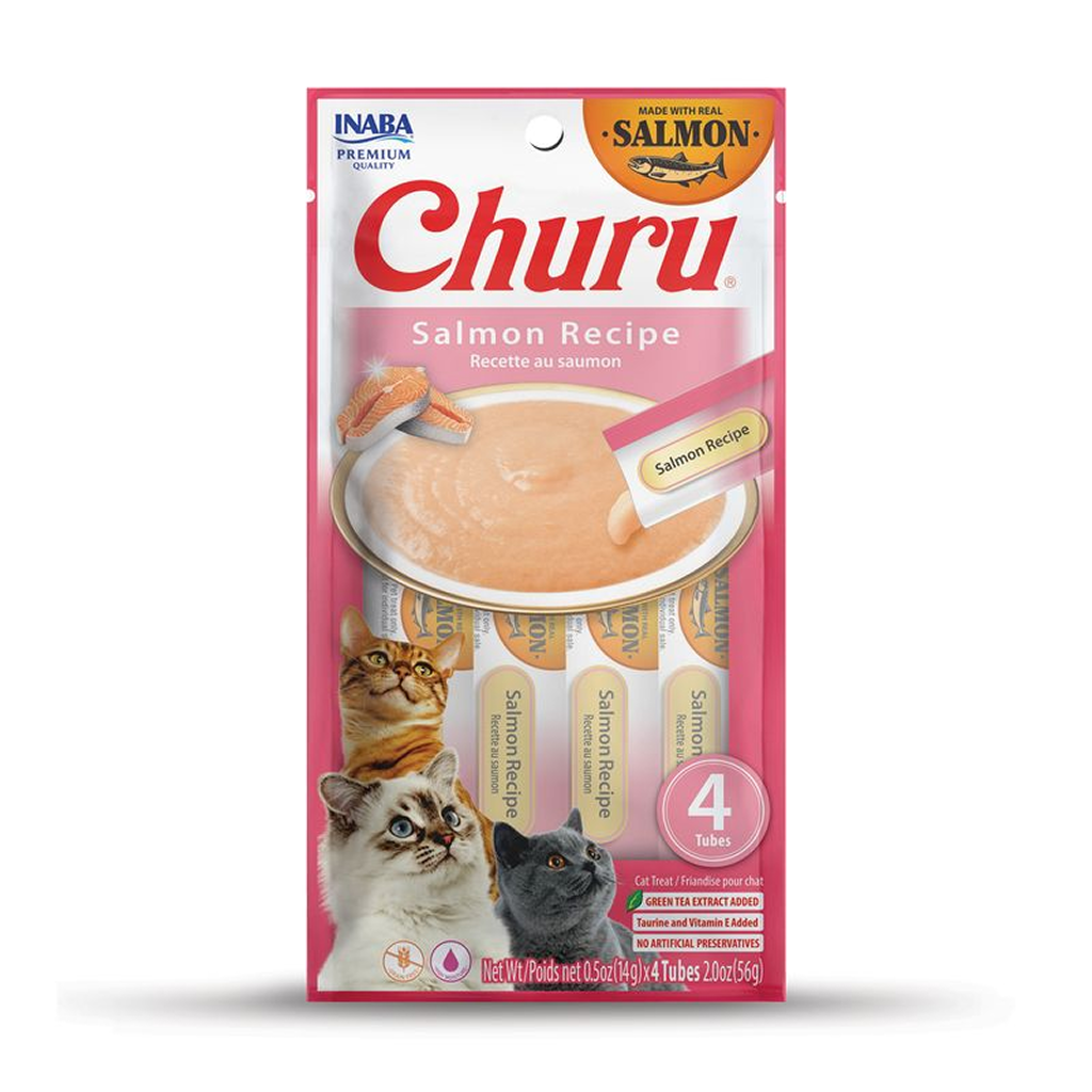 Churu Salmon Recipe Cat Treats, 4-pk image number null