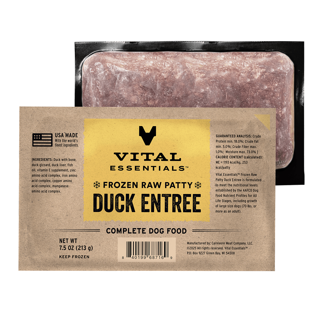 Vital Essentials Frozen Raw Duck Entree Dog Food Patties, 4.7-lbs image number null