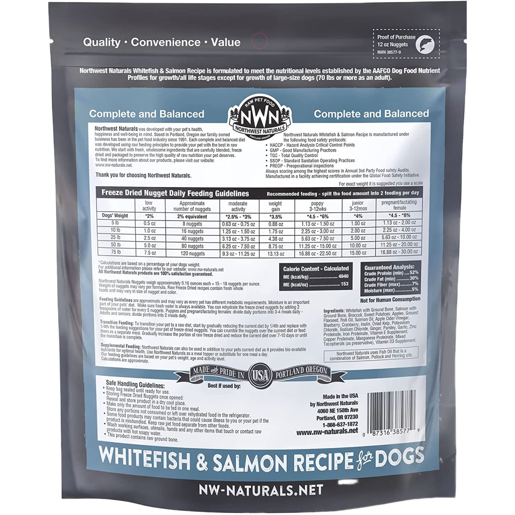 Freeze Dried Whitefish/Salmon Nug 12-oz image number null