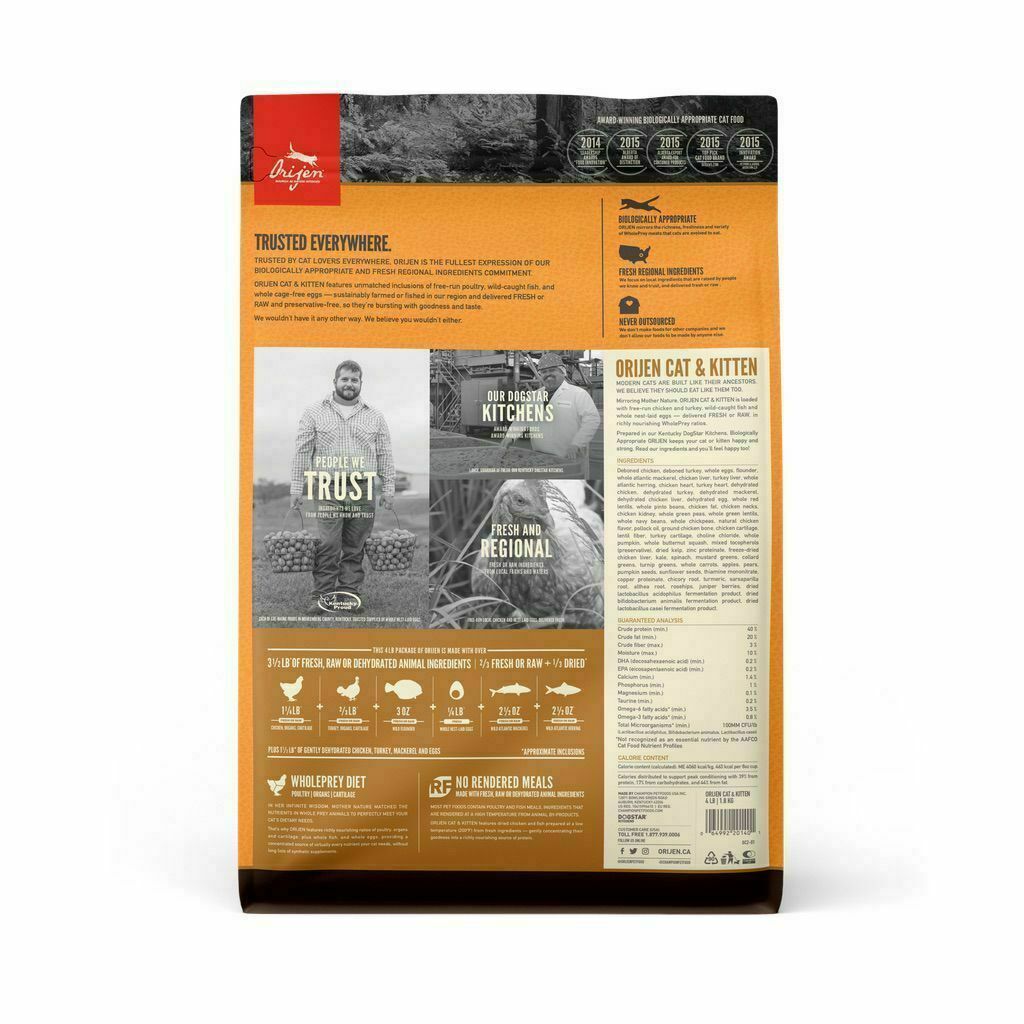 Orijen Cat & Kitten Cat Food 4lb image number null
