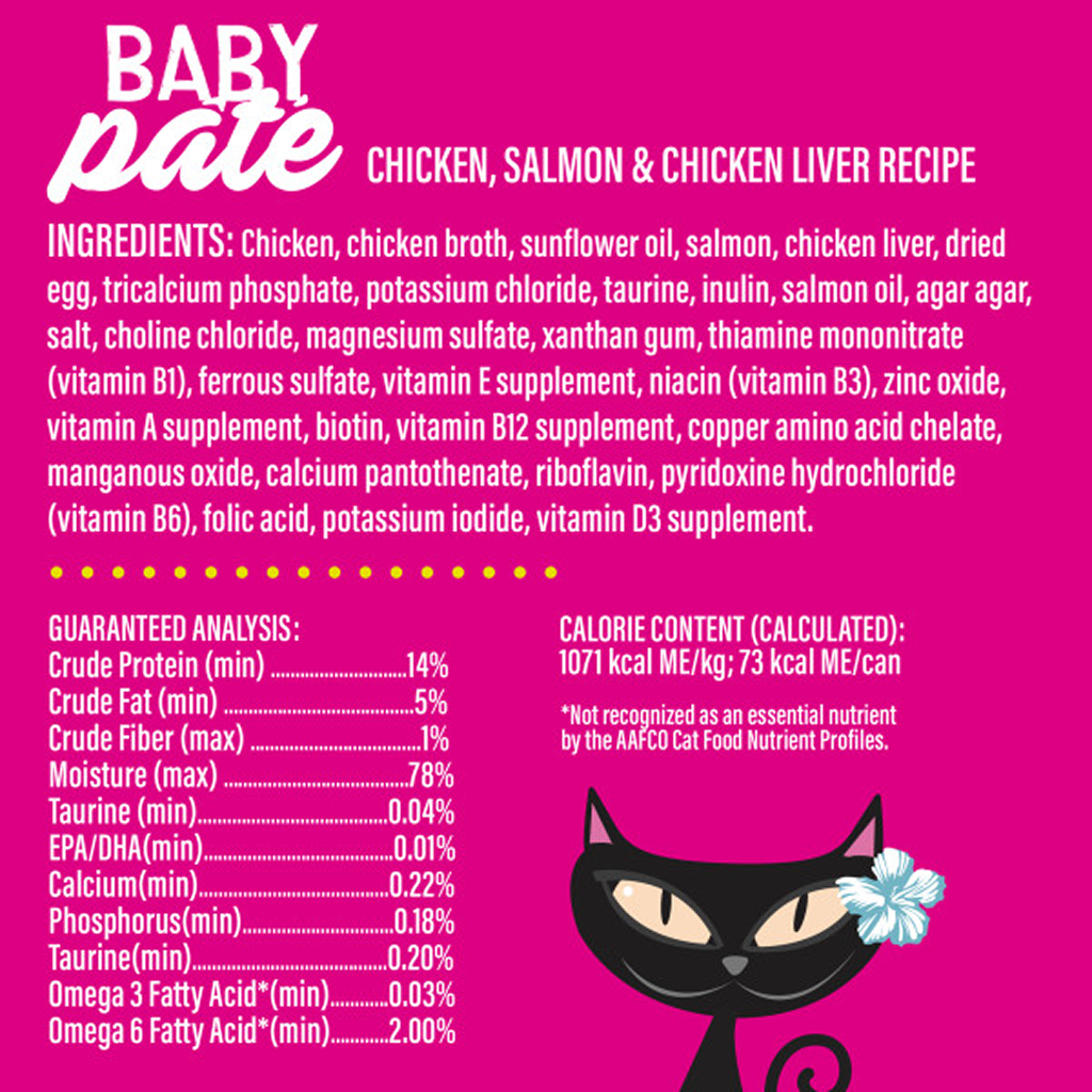 Tiki Cat Baby Pate Wet Cat Food Chicken, Salmon & Chicken Liver Can, 2.4-oz image number null