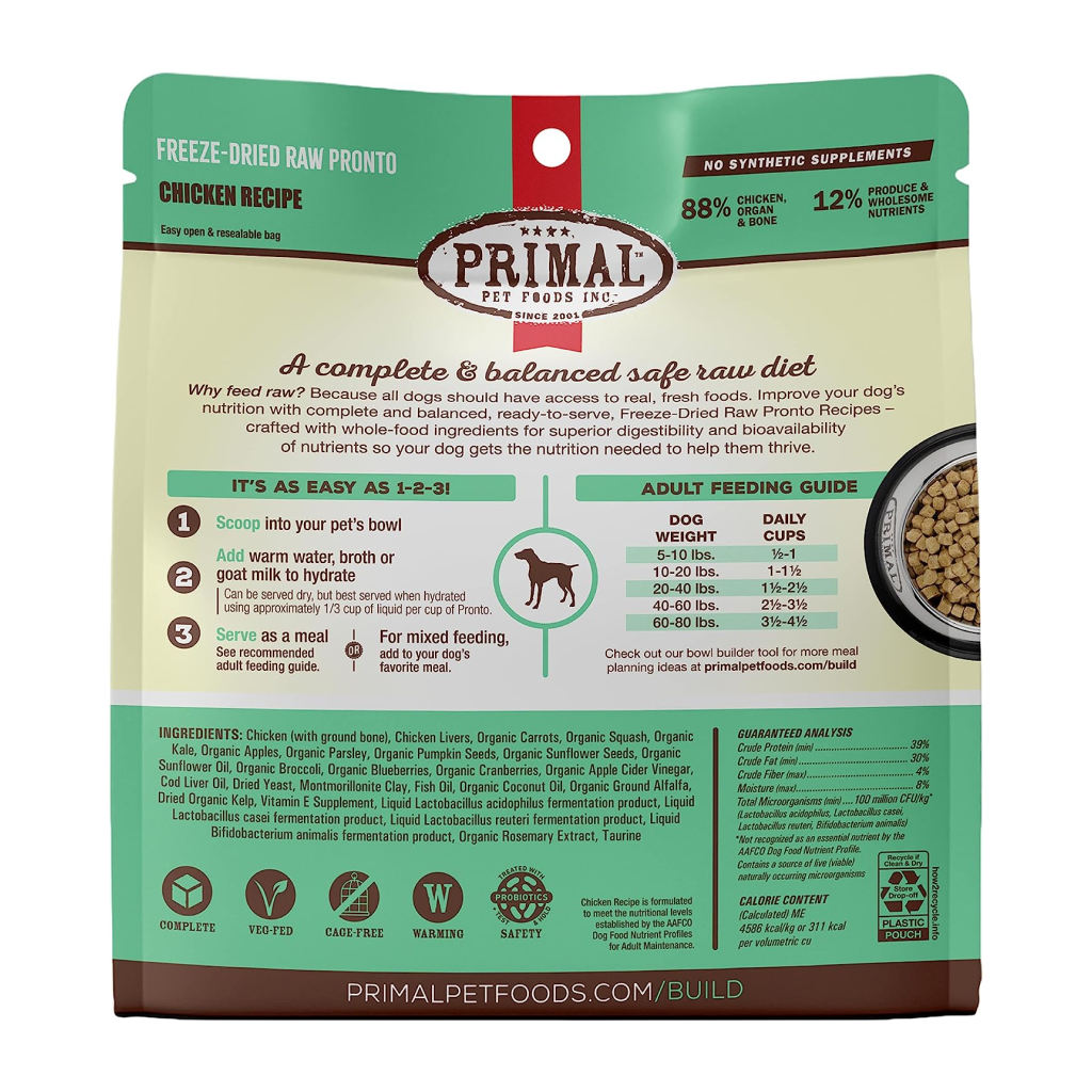 Primal Canine Freeze-Dried Raw Pronto Chicken Recipe, 25-oz image number null