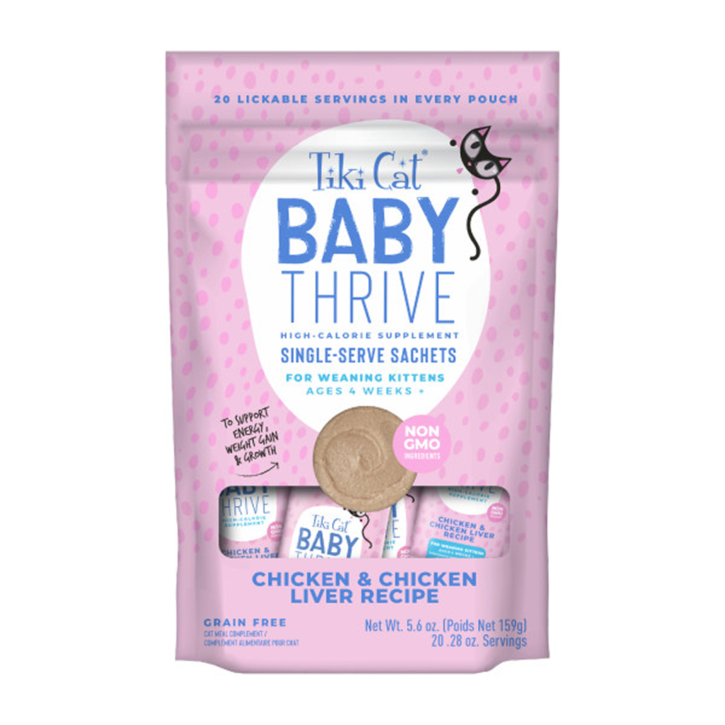 Tiki Cat Baby Thrive Wet Cat Food Chicken & Chicken Liver Pouch, 5.6-oz image number null