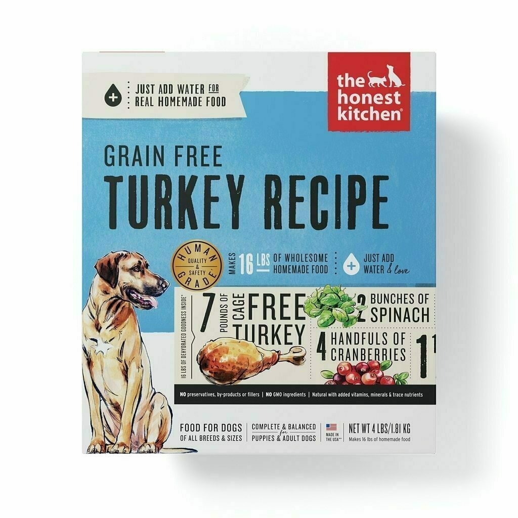 The Honest Kitchen Turkey Recipe Grain-Free Dehydrated Dog Food, 4-lb image number null