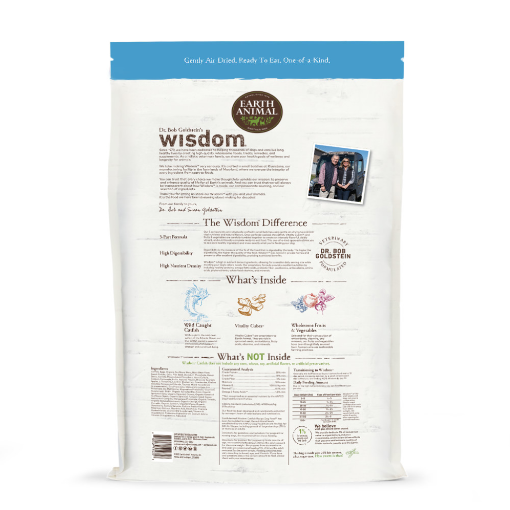 Earth Animal Wisdom Catfish Air-Dried Dog Food, 10-lb Bag image number null