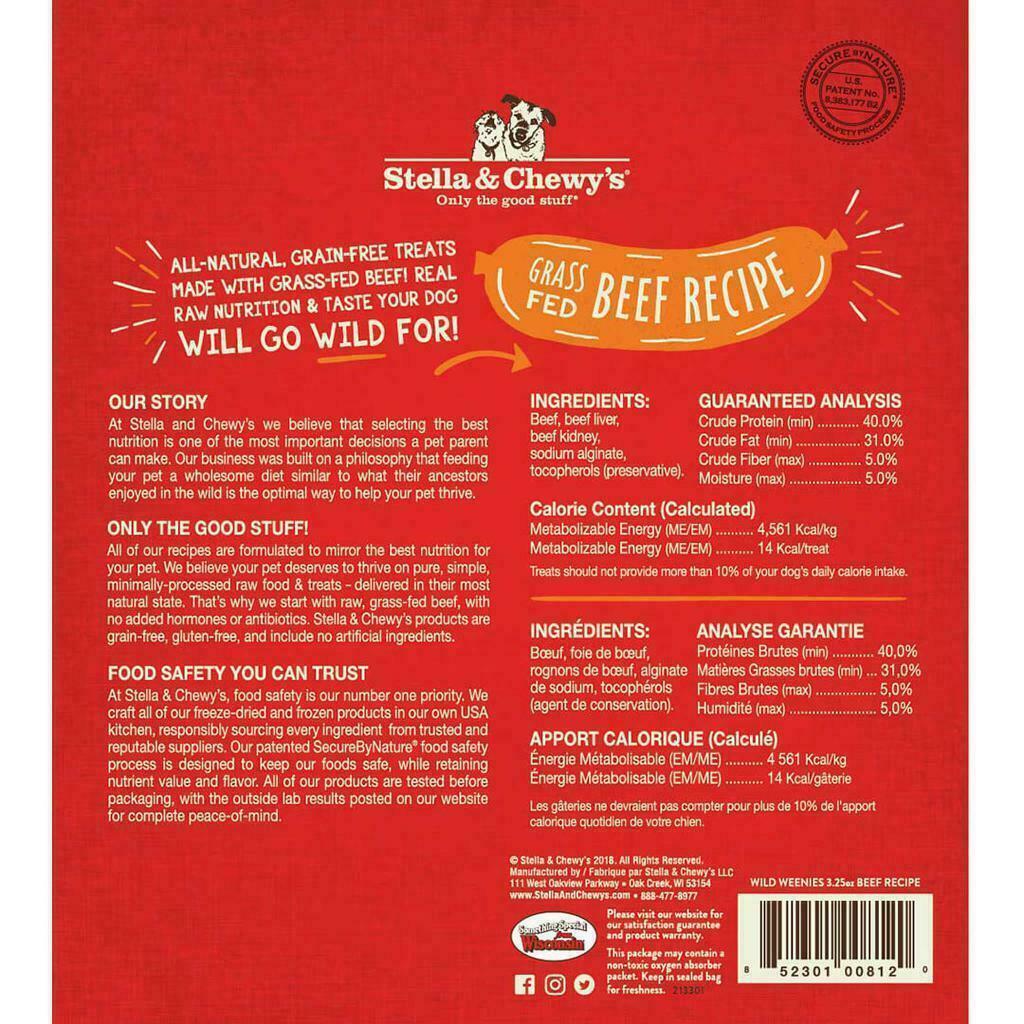 Stella & Chewy's Freeze-Dried Raw Beef Wild Weenies Dog Treats, 3.25-oz image number null