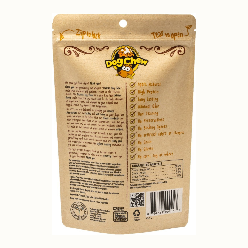 Tibetan Dog Chew Yak Cheese Stick Grain-Free Chew for Extra Large Dogs, 6-oz image number null