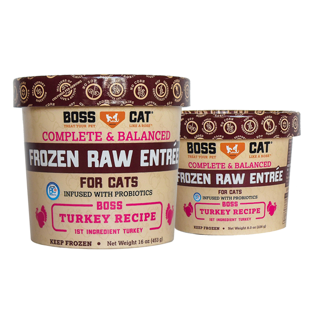Frozen Boss Cat Raw Turkey Entree For Cats, 8-oz image number null