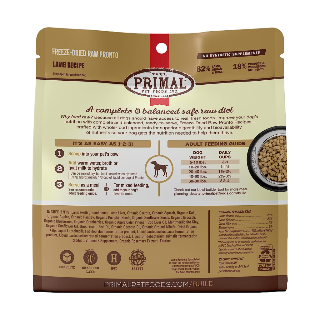 Primal Canine Freeze-Dried Raw Pronto Lamb Recipe, 16-oz image number null