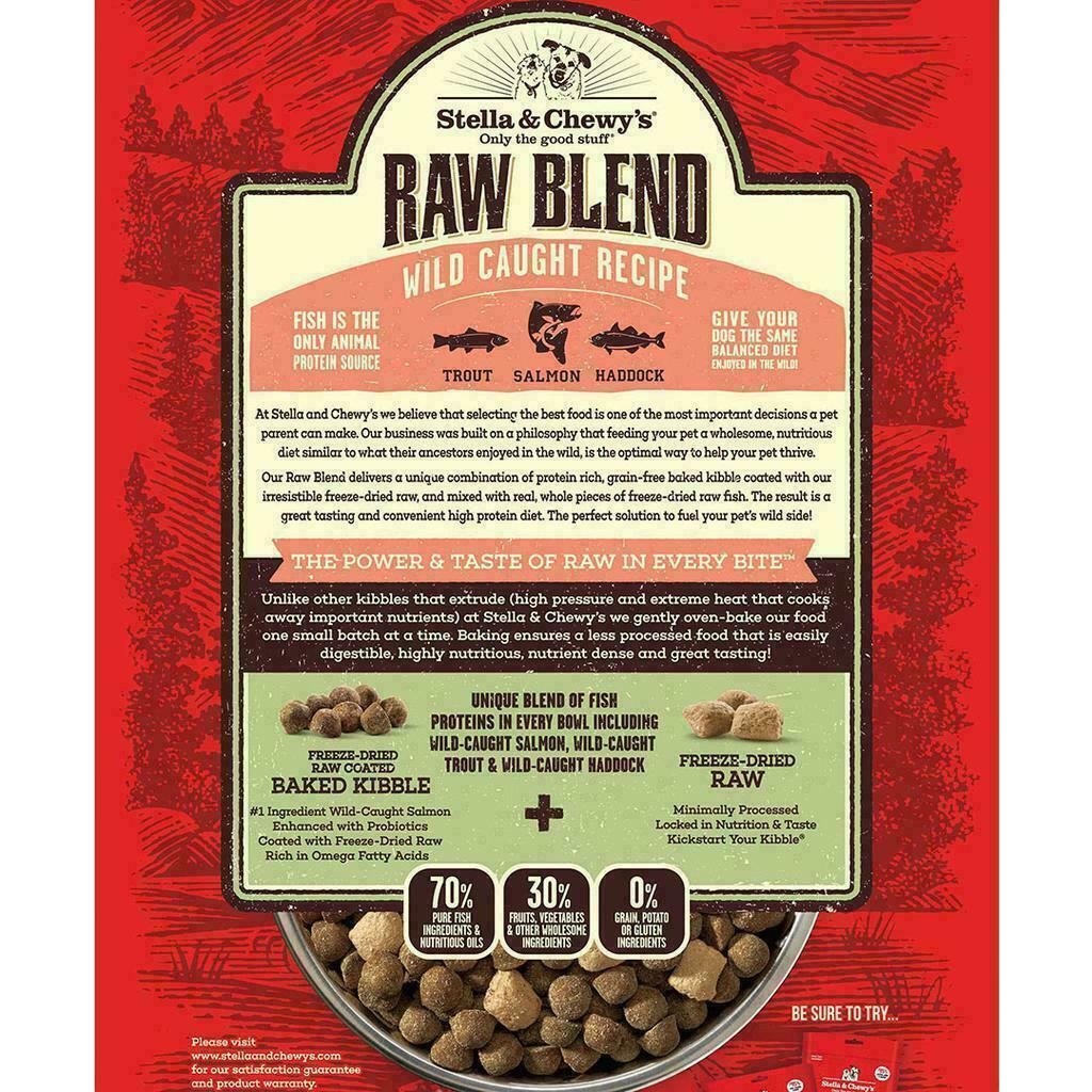 Stella & Chewy's Dog Raw Blend Kibble, Wild Caught Recipe, 22-lb image number null