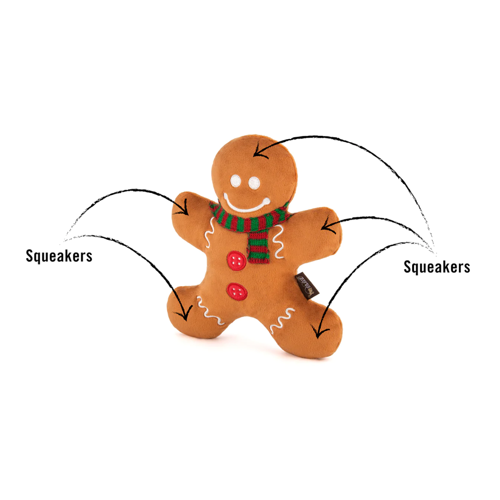 P.L.A.Y. Pet Gingerbread Man Holiday Plush Toy, 1-count image number null