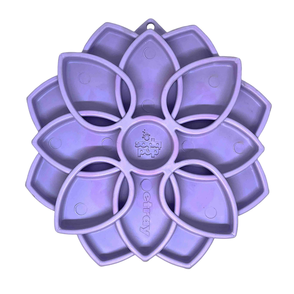Soda Pup Mandala Softie Enrichment Slow Feeder with Suction Cups, Purple image number null