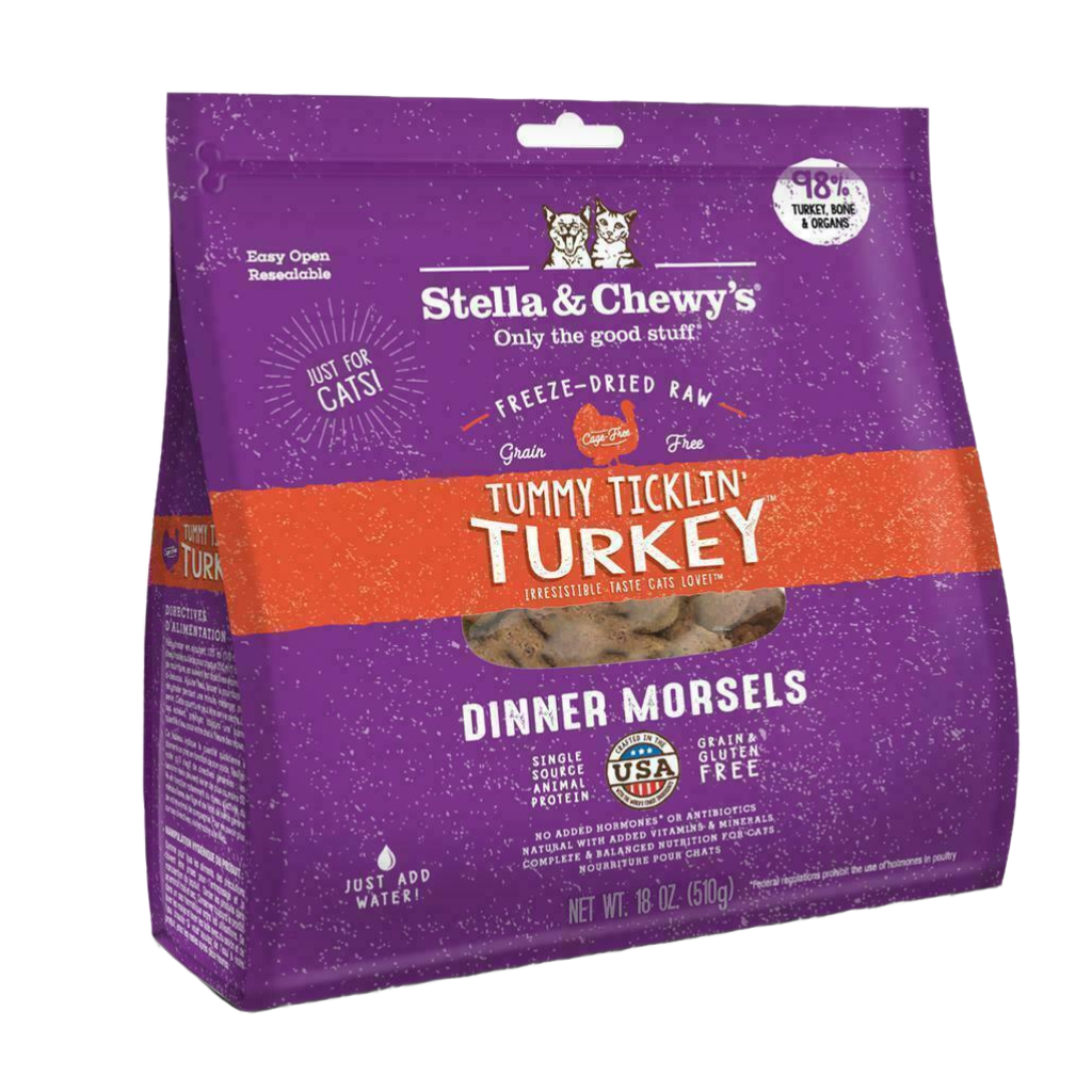 Stella & Chewy's Cat Freeze-Dried Raw, Tummy Ticklin Turkey Dinner Morsels, 18-oz image number null