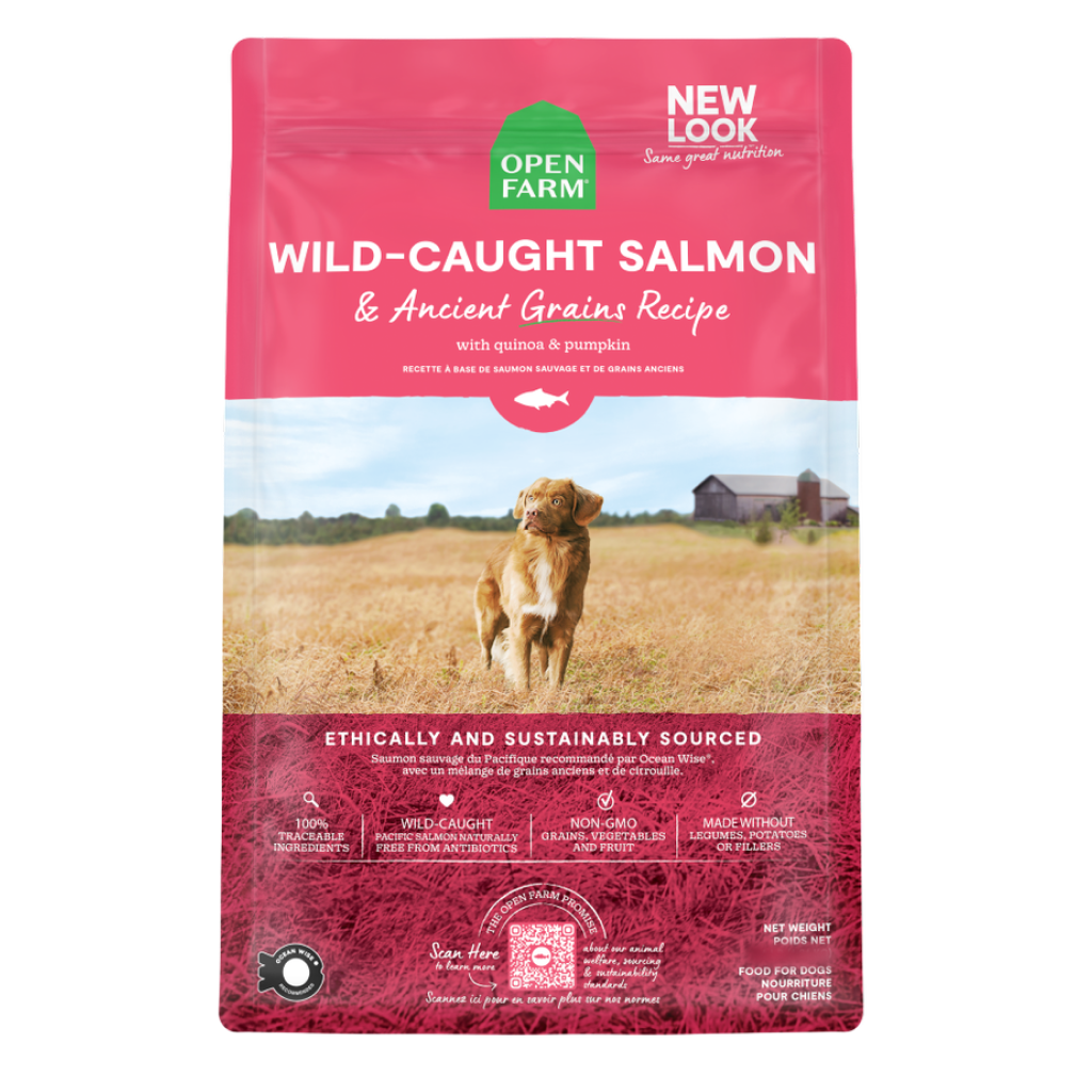 Open Farm Wild Salmon and Ancient Grains Dog Food, 4-lb image number null