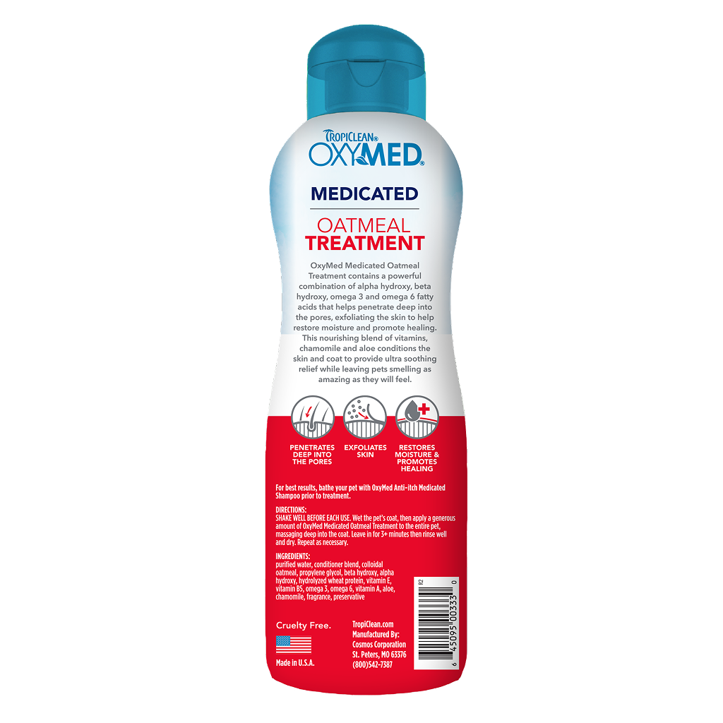 TropiClean OxyMed Medicated Anti-Itch Conditioning Treatment for Pets, 20oz image number null