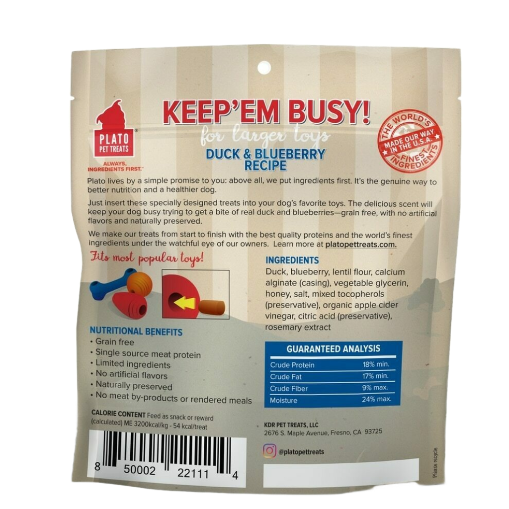 Keep 'Em Busy Duck + Blueberry For Large Toys 5-oz image number null