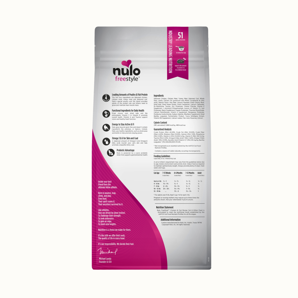 Nulo FreeStyle Cat & Kitten Grain-Free Chicken & Cod Bale, 2-lb image number null