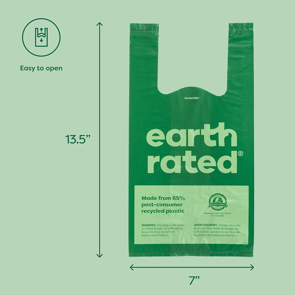 Earth Rated Dog Waste Bags, 120 Extra Thick And Strong Dog Bags For Poop With Easy-Tie Handles, Guaranteed Leak-Proof, Lavender-Scented, Dispense From The Box, Not On Rolls image number null