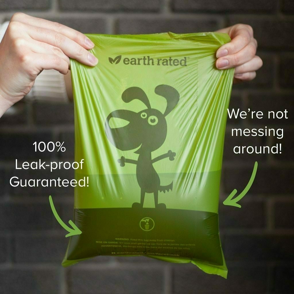 Earth Rated Dog Waste Bags, Extra Thick And Strong Poop Bags, Guaranteed Leak-Proof, Unscented, With 15 Bags Per Roll image number null