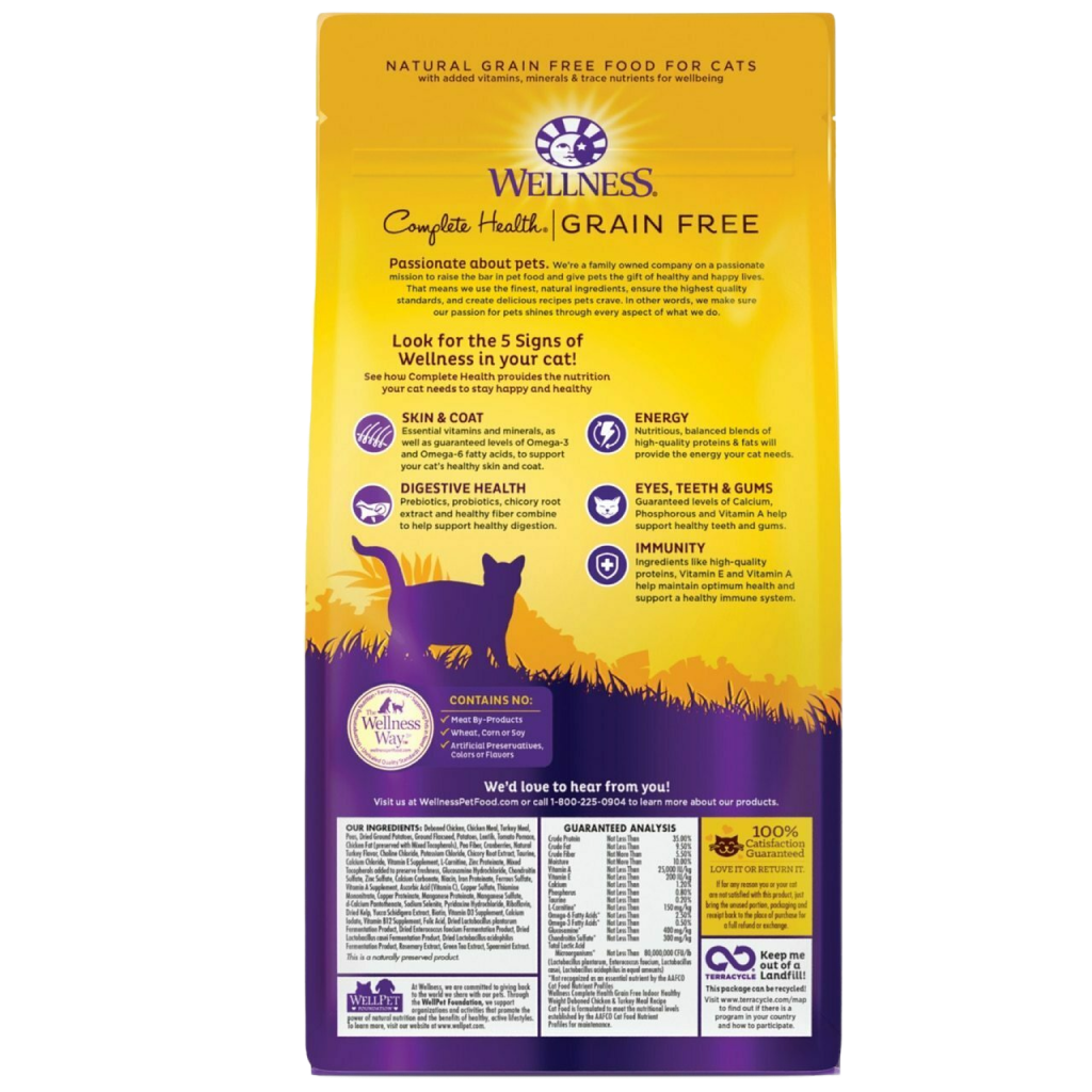 Wellness Complete Health Grain Free Natural Dry Cat Food, Indoor Healthy Weight Chicken Recipe image number null