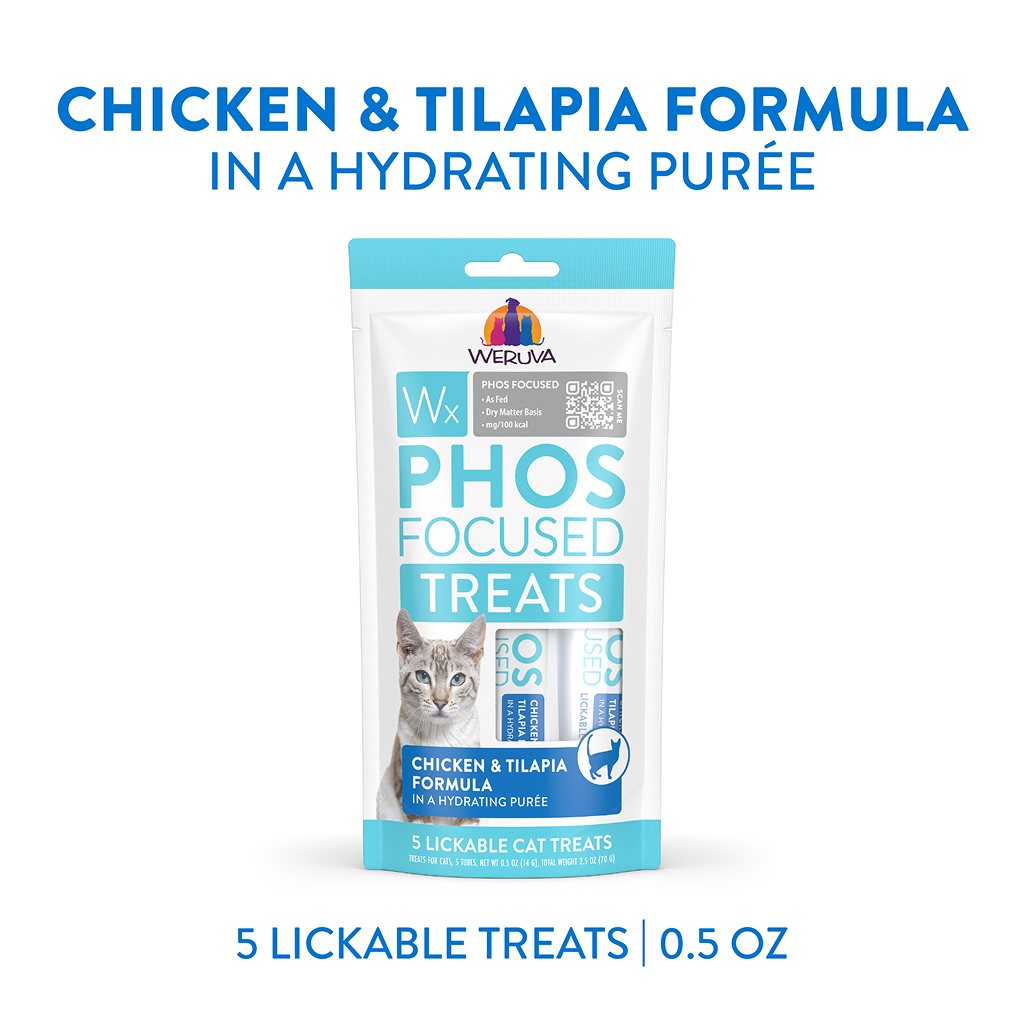 Weruva Wx Phos Focused Chicken & Tilapia Formula Lickable Cat Treats, Pack of 5, 0.5-oz image number null