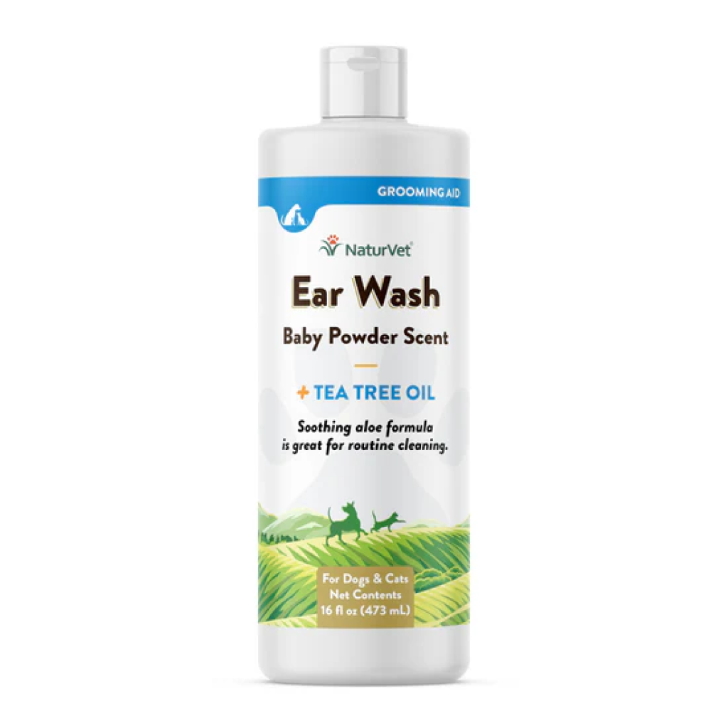 Naturvet Pet Ear Wash Plus Aloe And Tea Tree Oil For Dogs And Cats, Liquid, Made In The USA image number null