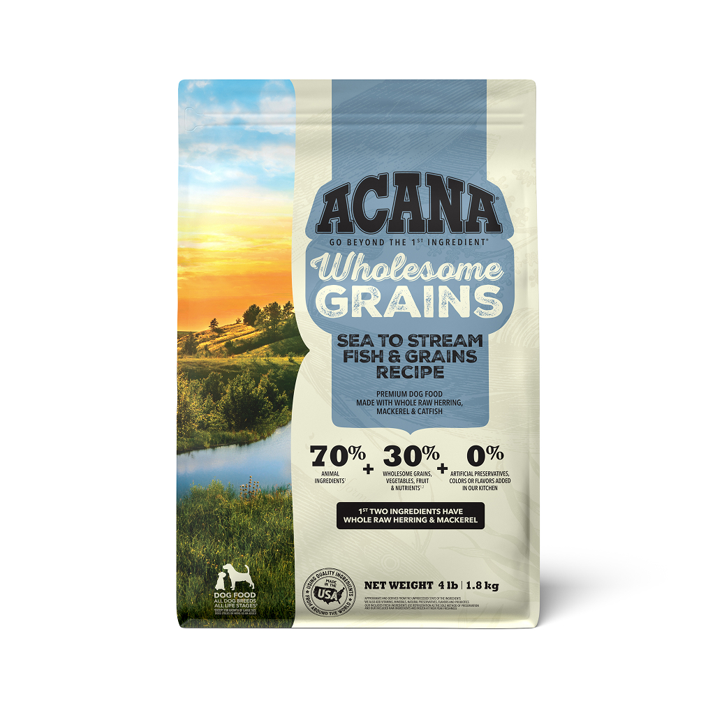 ACANA Wholesome Grains Dry Dog Food Sea to Stream Saltwater Fish Recipe 22.5lb Bag image number null